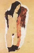 Egon Schiele Two Reclining Girls (mk12) oil on canvas